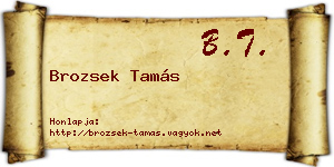 Brozsek Tamás névjegykártya